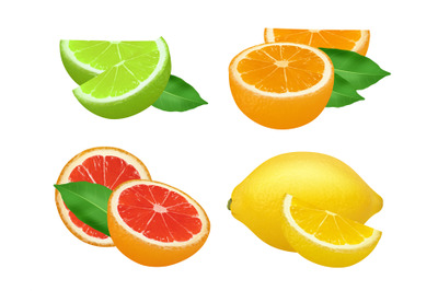 Citrus products. Lime lemon grapefruits and orange natural healthy fru