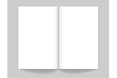 Realistic open magazine mockup. White empty book. Sketchbook&2C; notebook