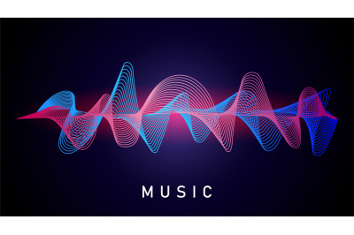 Sound wave. Music recording, audio equalizer. Technical designation of