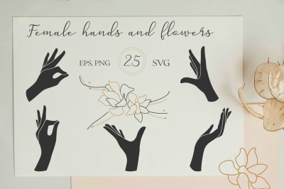 Female hands svg Modern abstract feminine clipart  Woman hands