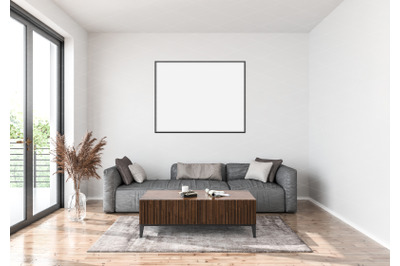 Interior scene artwork background frame mockup