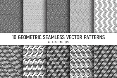 10 seamless striped vector patterns