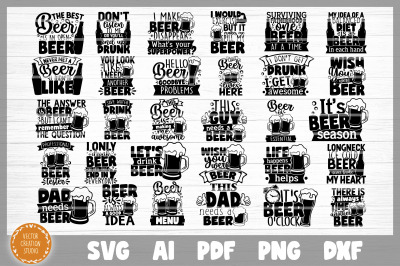 Beer Funny Quotes SVG Bundle Cut Files