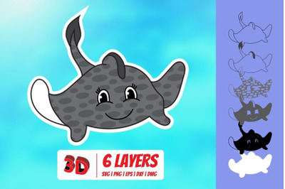 3D Cramp-fish SVG