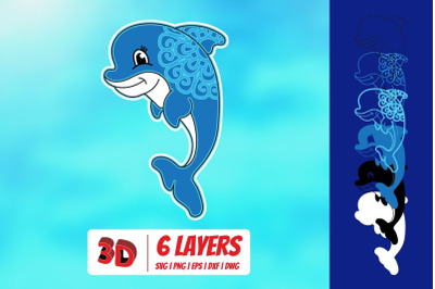 3D Dolphin SVG