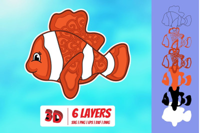 3D Fish mute SVG