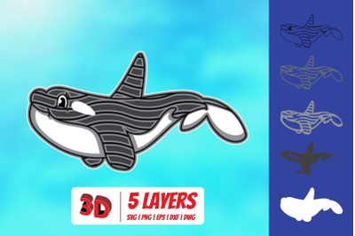 3D Killer whale SVG