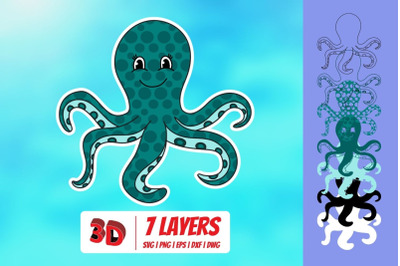 3D Octopus SVG