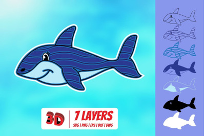 3D Shark SVG