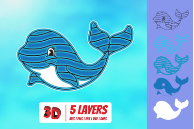 3D Whale SVG