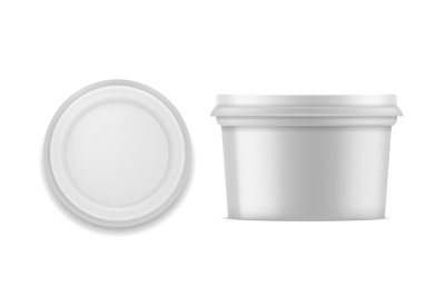 Yogurt package. White blank container for dessert&2C; ice cream or milk p