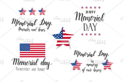 Memorial Day lettering Set
