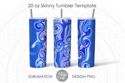 Blue swirl marble, 20 oz Tumbler sublimation