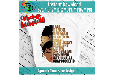 I Am Black Women png, Black Girl Magic, Black Queen, Black Pride, Afro Hair Clipart, Afro Women, Sublimation Designs, Digital Downloads