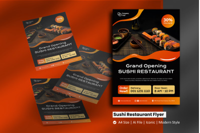 Sushi Restaurant Opening Flyer Template