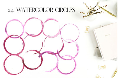 Watercolor circles for logo, Red and pink circles for logo