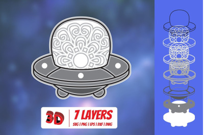 3D Flying saucer SVG