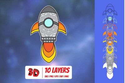 3D Rocket SVG