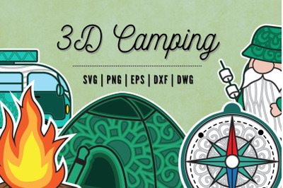 3D Camping SVG Bundle