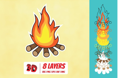 3D Bonfire SVG