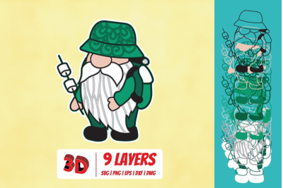 3D Camping gnome SVG