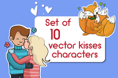 Kisses characters - SALE FOR ST.VALENTINE DAY