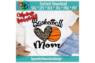 Basketball Mom, Sports Mom Leopard, Basketball Mom Svg, Basketball, Ba