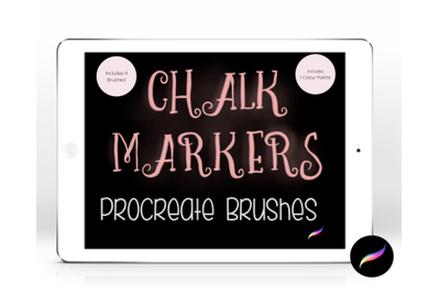 Procreate Chalk Marker Pens  X 4 &amp; 1 X Palette