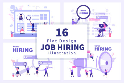 16 Job Hiring And Online Recruitment Illustration