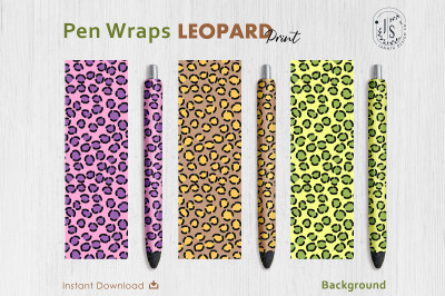 Leopard Print Pen Wraps PNG File Set, Pen Wrap
