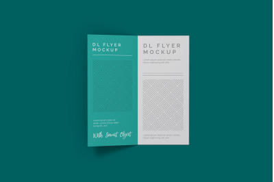 Realistic DL Bifold Flyer Mockup