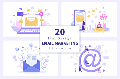 20 Email Marketing Vector Illustration