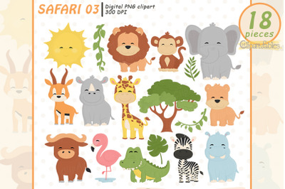 Cute SAFARI FRIENDS clipart, Baby animals, Jungle clipart