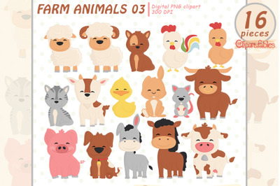 Cute FARM animals&2C; Baby animals&2C; Pink pig clipart
