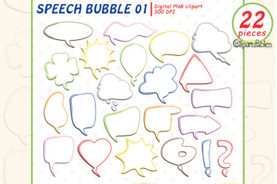 SPEECH BUBBLE clipart, Colorful text bubbles, Comic