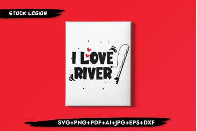 I Love River SVG