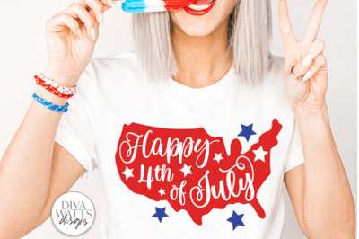 Happy 4th of July SVG | America USA Sign / Shirt Design | DXF and More
