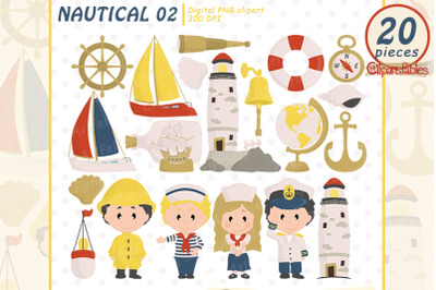 Cute NAUTICAL clipart, Yacht, Sailor kids, Sailing, Lighthouse