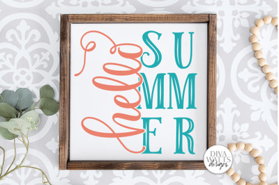 Hello Summer SVG | Farmhouse Sign | DXF and More