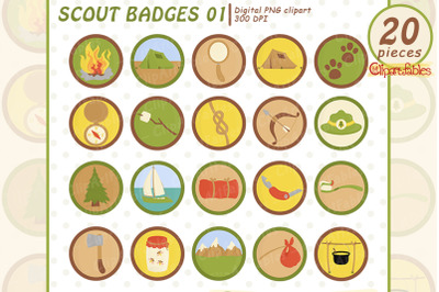 Cute SCOUT BADGES clipart, Circle Patch clip art