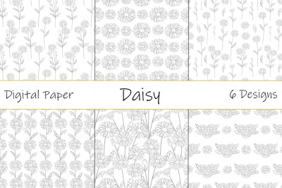 Daisy patterns. Daisy graphics. Daisy line. Daisy flower SVG