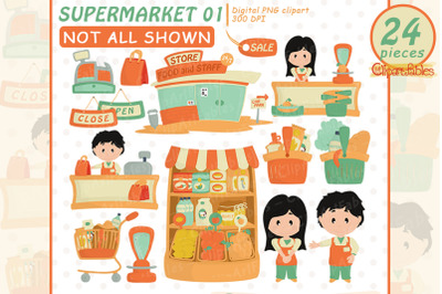 Cute SUPERMARKET clipart, Grocery clip art, Groceries, Shop Graphics