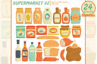 SUPERMARKET clipart, Farmer market, Healthy grocery