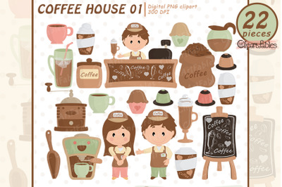 Cute COFFEE clipart, Coffee shop clip art, Espresso, Latte party