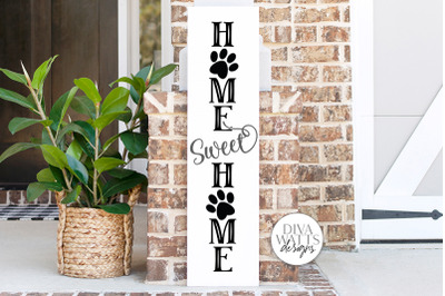 Home Sweet Home With Paw Prints SVG