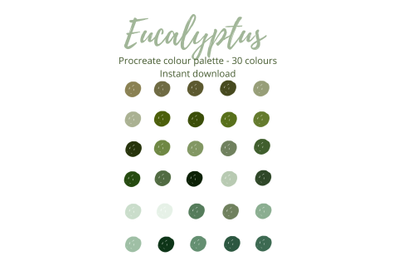 Eucalyptus Procreate Palette X 30 Colours