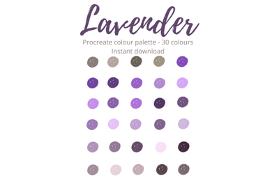 Lavender Procreate Palette X 30 Colours