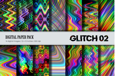 Glitch Psychedelic 02 Digital Paper