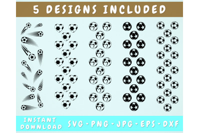 5 Soccer Pen Wraps, Glitter Pen Wrap SVG Bundle