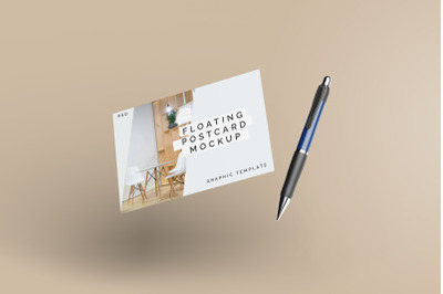 Floating Postcard Mockup